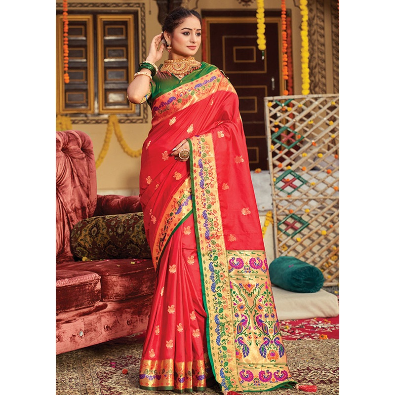 Pink Spun Silk Saree With Blouse Piece - JD986580803