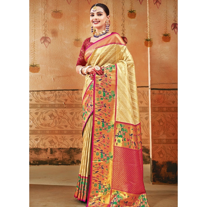 Yellow Dupion Silk Saree With Blouse Piece - JD986580916
