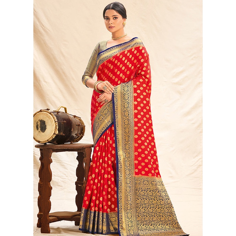 Sea Green Spun Silk Saree With Blouse Piece - JD986580754