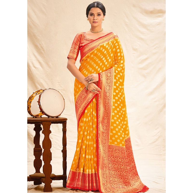 Sky Blue Spun Silk Saree With Blouse Piece - JD986580752