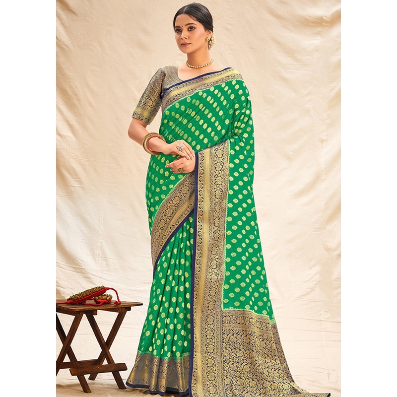 Yellow Spun Silk Saree With Blouse Piece - JD986580753