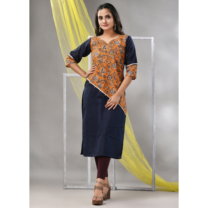 Black Readymade Cotton Kurti - JD986580240