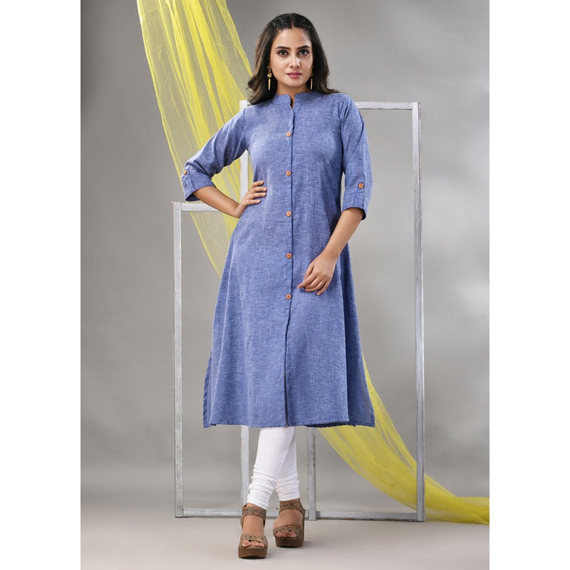 Lilac Readymade Cotton Kurti - JD986580234