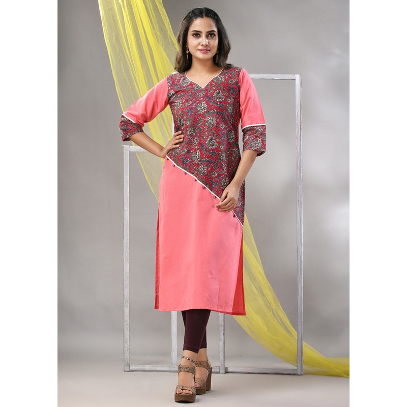Pink Readymade Cotton Kurti - JD986580223