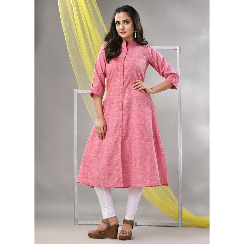 Pink Readymade Cotton Kurti - JD986580224