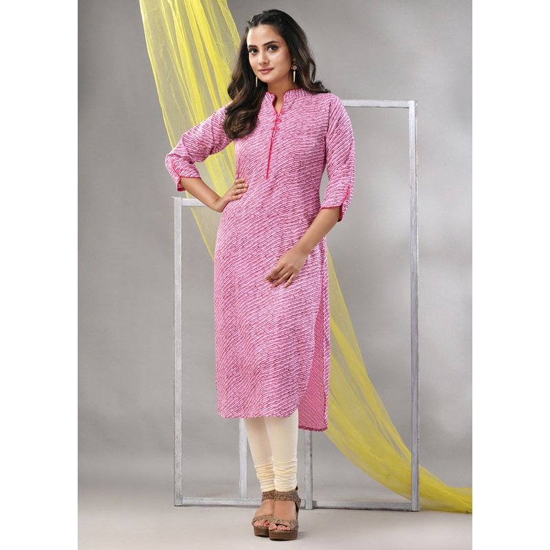 Pink Readymade Rayon Kurti - JD986580221