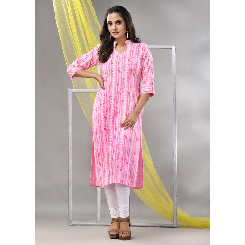 Pink Readymade Rayon Kurti - JD986580222