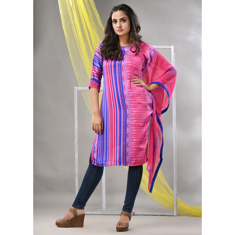 Pink Readymade Silk Kurti - JD986580220