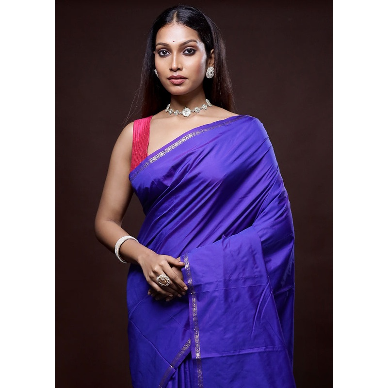 Blue Kanjivaram Silk Saree With Blouse Piece - JD986580114