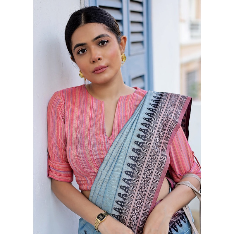 Pink Cotton Silk Designer Blouse - JD986580052