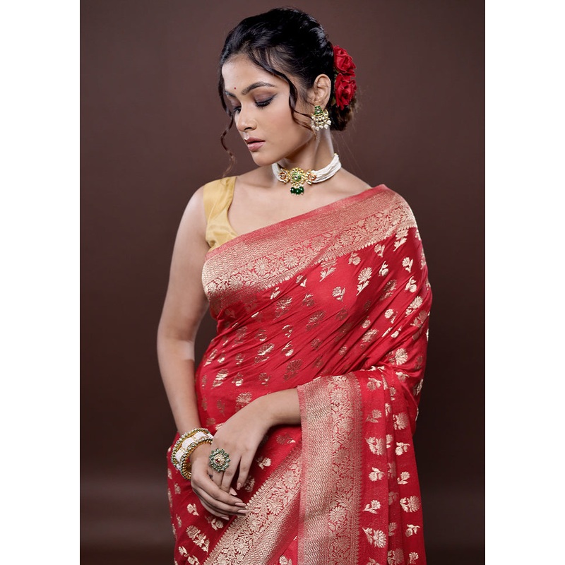 Pink Georgette Saree With Blouse Piece - JD986580029