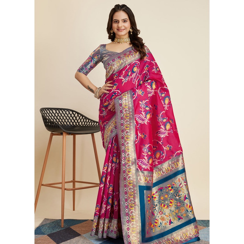Rani Dupion Silk Saree With Blouse Piece - JD986579783