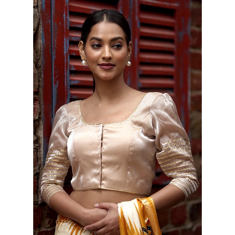 Cream Tissue Designer Blouse - JD986579185