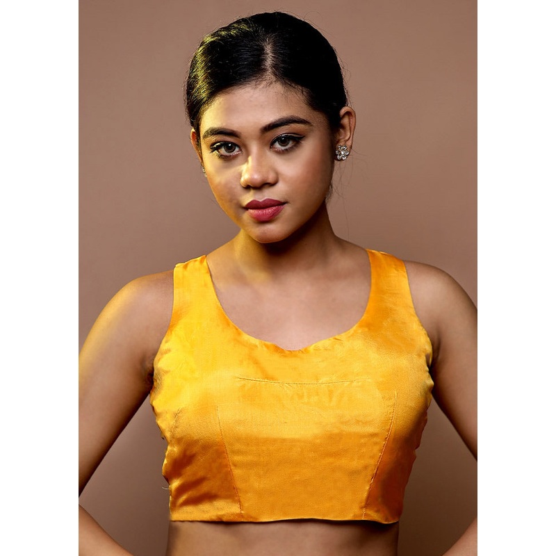 Yellow Silk Designer Blouse - JD986579168