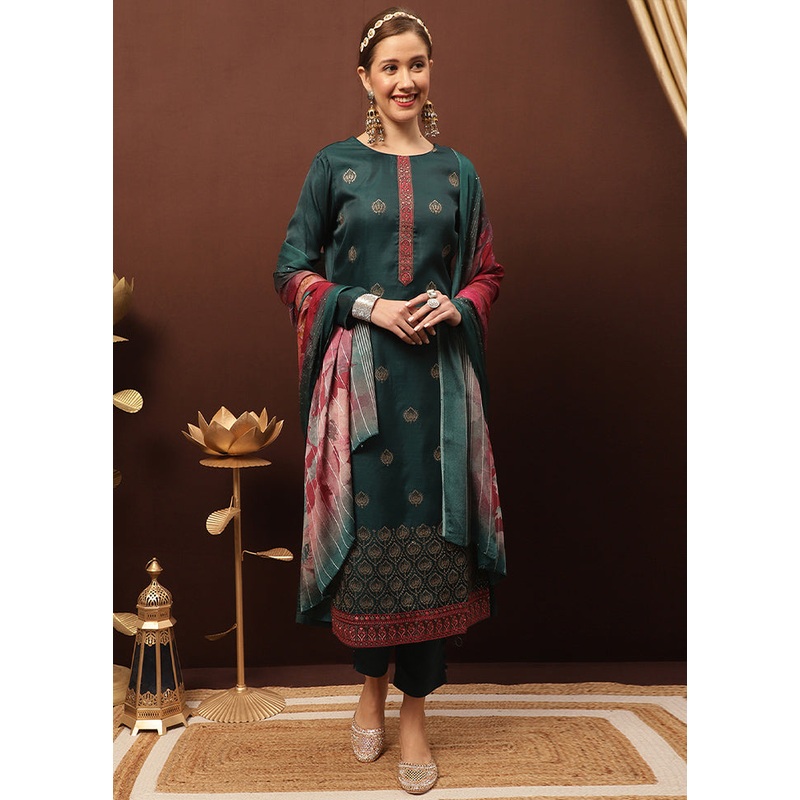 3 Pc Blue Unstitched Santoon Suit Set - JD986579103