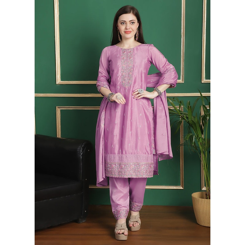 3 Pc Pink Unstitched Santoon Suit Set - JD986578788