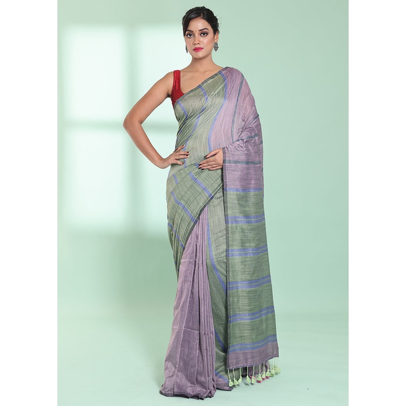 Beige Cotton Saree With Blouse Piece - JD986578931