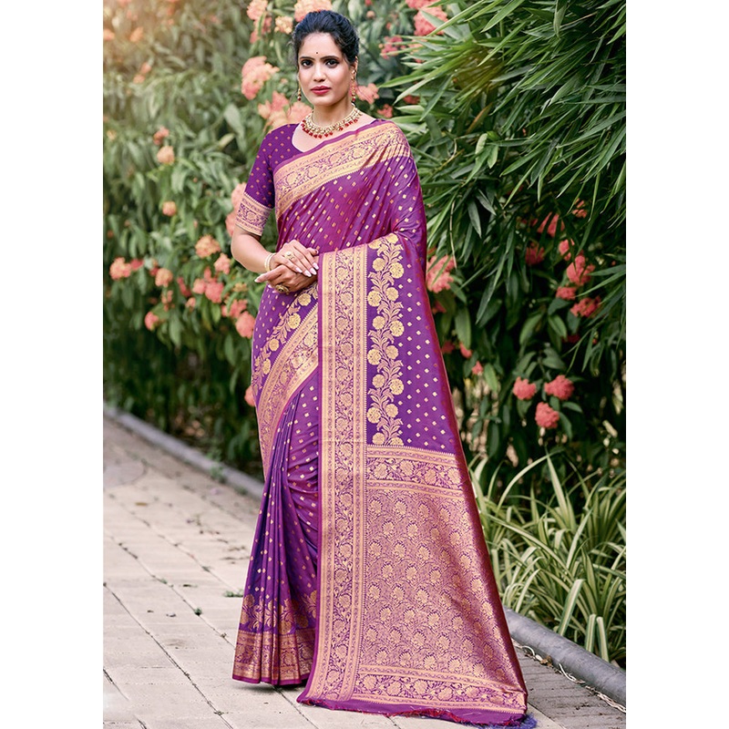 Multicolor Dupion Silk Saree With Blouse Piece - JD986578536