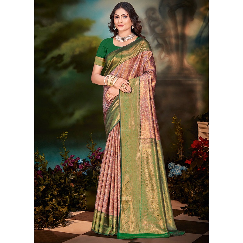 Multicolor Dupion Silk Saree With Blouse Piece - JD986578547