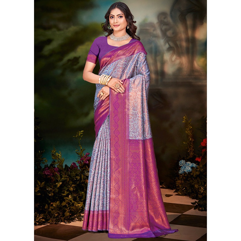 Multicolor Dupion Silk Saree With Blouse Piece - JD986578548