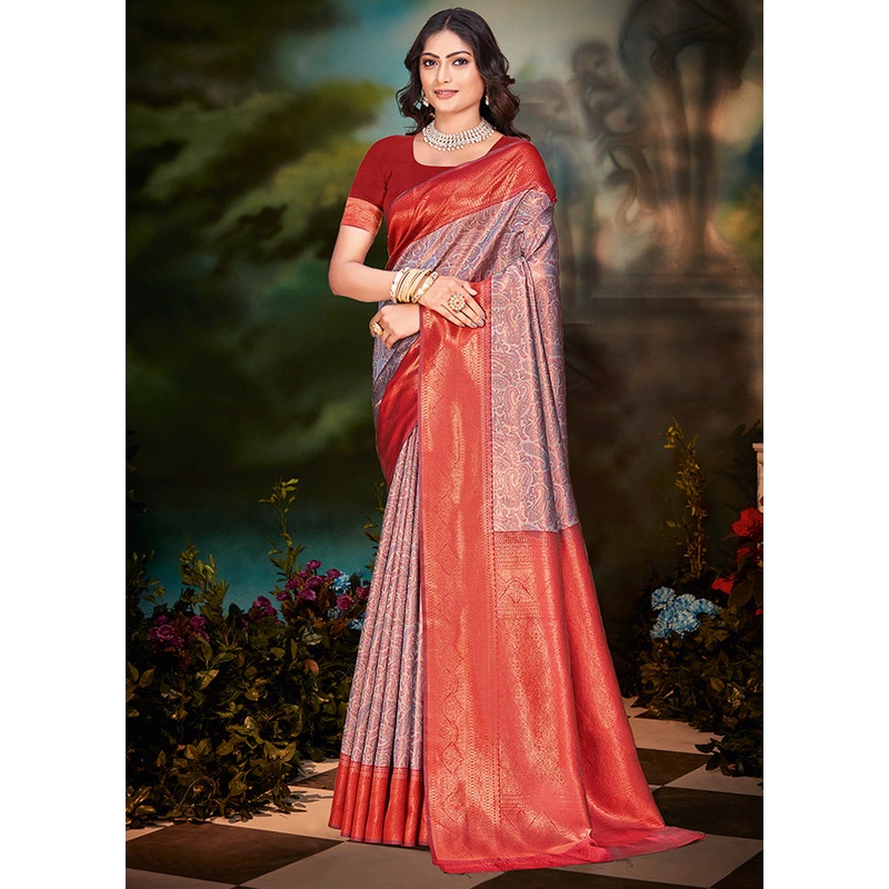 Multicolor Dupion Silk Saree With Blouse Piece - JD986578550