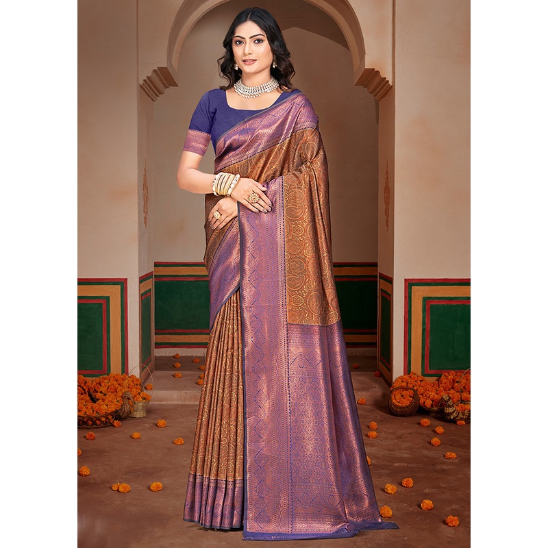 Multicolor Dupion Silk Saree With Blouse Piece - JD986578551