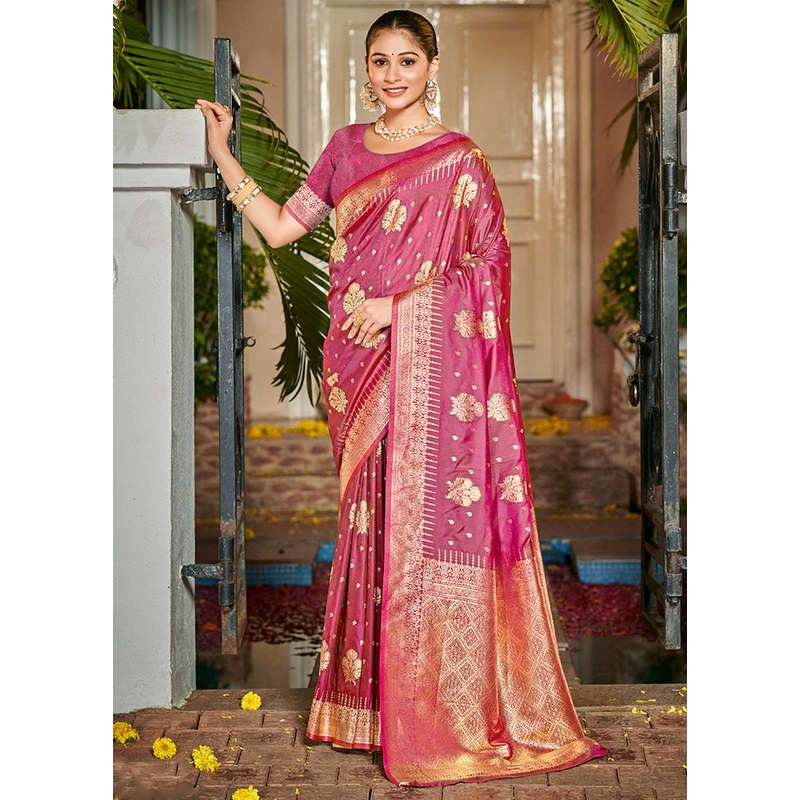Multicolor Dupion Silk Saree With Blouse Piece - JD986578568