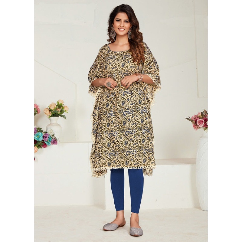 Multicolor Pure Readymade Cotton Kaftan - JD986578336